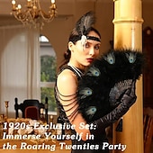 cheap Accessories and More-Retro Vintage Roaring 20s 1920s Feather Fan The Great Gatsby Flapper Girl Wedding Guest Feather Women&#039;s Halloween Carnival Masquerade Party / Evening Wedding Reception Bachelorette Party Adults More