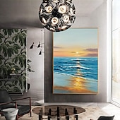 preiswerte Ölgemälde-Ozean Gemälde handgemachte Sonnenaufgang Ozean Gemälde große Leinwand Küste Gemälde Meer Landschaft Gemälde Palette Leben Meereslandschaft Ölgemälde Schlafzimmer Gemälde Wohnkultur Weihnachtsgeschenk