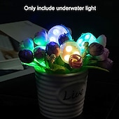 ieftine Lumini Subacvatice-Lumină cu LED pentru piscină submersibilă cu telecomandă rgb Lumină pentru scufundări pentru acvariu, alimentată cu baterie, lumină subacvatică 3 LED, iaz de nuntă, piscină, cadă de baie, vază de petrecere în acvariu, 1 buc.