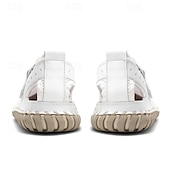 cheap Outdoor Sandals-Men&#039;s Breathable Mesh Leather Sandals – Casual Hook and Loop Outdoor Fisherman Shoes for Summer Walking and Beach Travel