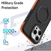 cheap iPhone Cases-Phone Case For iPhone 16 iPhone 15 Pro Max Plus iPhone 14 13 12 11 Pro Max Plus Back Cover With Magsafe with Stand Holder Support Wireless Charging Matte Frosted Retro TPU PC Metal