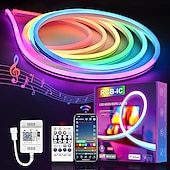 cheap Neon LED Lights-Waterproof Neon Light Strip Light WS2811 LED Light Bar Neon Light 2-5M Addressable RGB Rainbow Pixel Light Bar Supply WIFI  APP Control Synchronize Music Control to DIY LED Neon Sign Art Wall Decoration Lighting DC12V Including Power
