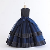 preiswerte Partykleider-kinderkleidung Mädchen Kleid Party Kleid Feste Farbe Ärmellos Besondere Anlässe Geburtstag Elegant Prinzessin Polyester Maxi abendkleider Sommer Frühling 4-13 Jahre Marineblau Grün