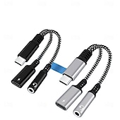 halpa Matkapuhelinkaapelit-usb tyyppi c - 3,5 mm kuulokeliitäntä sovitinkaapeli 2 in 1 dual usb c naaras audio aux liitin lataus jakaja musiikki