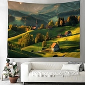 tanie gobelin krajobrazowy-wiejski krajobraz wiszący gobelin sztuka ścienna duży gobelin mural wystrój fotografia tło koc zasłona strona główna sypialnia dekoracja salonu