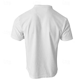 economico Polo classica da uomo-Per uomo Polo a nido d&#039;ape Camicia da golf Golf Informale Sport Bavero Manica corta Essenziale Moderno Liscio Classico Primavera estate Standard Nero Bianco Blu Cachi Grigio Polo a nido d&#039;ape