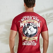  T-Shirt grafica da uomo papà 'Dio mi ha reso un uomo migliore con mio figlio mia figlia il mio angelo' manica corta famiglia T-Shirt