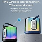 Χαμηλού Κόστους Ηχεία-T&amp;G TG376 Ηχείο Bluetooth Bluetooth Φωτιστικό LED Μίνι Στερεοφωνικός ήχος Ομιλητής Για PC Φορητός Υπολογιστής Κινητό Τηλέφωνο