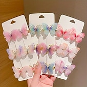 economico Clip per capelli-6 pezzi Bambino Da ragazza Accessori per capelli Dolce Feste Giornaliero Tinta unica 6# rosa 4# Amore delle farfalle