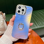 זול נרתיקים לאייפון-טלפון מגן עבור אייפון 16 iPhone 15 Pro Max iPhone 14 Pro Max אייפון 13 פרו מקס כיסוי אחורי בלינג גליטר מבריק אבזם טבעת עמיד בזעזועים TPU צפוי