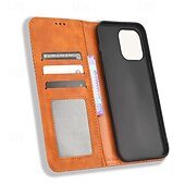 זול נרתיקים לאייפון-טלפון מגן עבור אייפון 16 iPhone 15 Pro Max iPhone 14 13 12 11 Pro Max Plus Mini SE מארז כרטיס ארנק מגנטי רגלית חריץ לכרטיס רטרו TPU עור PU