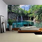 Cascade rivière tapisserie suspendue art mural grande tapisserie décor mural photographie toile de fond couverture rideau maison chambre salon décoration abordables paysage tapisserie-Cascade rivière tapisserie suspendue art mural grande tapisserie décor mural photographie toile de fond couverture rideau maison chambre salon décoration