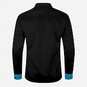 economico camicie western da uomo-Per uomo Camicia Camicia Western Camicia da cowboy Manica Lunga Vintage Stile Western All'aperto Streetwear Casual Quotidiano Autunno &amp; Inverno Collo ripiegato Bottoni Stampato Nero