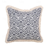 baratos Textured lance travesseiros-Capa de almofada decorativa com borla oceânica, 1 peça, capa de almofada quadrada macia, fronha para quarto, sala de estar, sofá, cadeira, tartaruga marinha