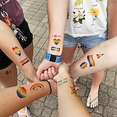 olcso Pride felvonulás dec-10 lap büszkeség szivárvány tetoválás matrica ideiglenes tetoválás meleg büszkeség felvonulás testfestés party ünneplő személyiség