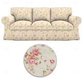 baratos Cobertura de Sofa-Capa de Sofá 100% Algodão Floral Almofadada