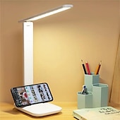 abordables Lampes de bureau-lampe de table pliante lecture usb tactile dimmable protection des yeux lampe de bureau led chambre étudiant lecture veilleuse 3 couleurs lampe de bureau à intensité variable en continu tactile