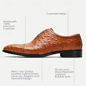 preiswerte Klassische Anzugschuhe-Herren Abendschuhe Abendschuhe Leder Italienisches vollnarbiges Rindsleder Komfortabel Rutschfest Schnürsenkel Schwarz Braun