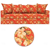 baratos Cobertura de Sofa-Capa de Sofá Floral 100% Algodão com Almofada de Algodão