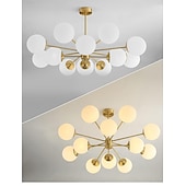 economico Luci a sospensione-lampada a sospensione a led semplice oro magico fagiolo molecolare e27 nordico postmoderno luce di lusso 95 cm camera da letto a 12 teste sala da pranzo 110-240 v&#039;