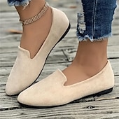 cheap Women&#039;s Slip-Ons &amp; Loafers-Women&#039;s Yellow Suede Slip-On Loafers - Comfortable Casual Flats for Everyday Wear