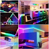 abordables Lampes néon led-Lumière néon RVB étanche ws2811 barre lumineuse LED néon 2-5 m adressable RVB arc-en-ciel LED barre lumineuse pixel DC12 V avec alimentation et contrôleur RF 17 touches applicable à l&#039;éclairage de