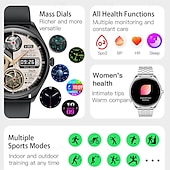 abordables Montres connectées-696 QS28 Montre intelligente 1.43 pouce Smartwatch Montre Connectée Bluetooth ECG + PPG Podomètre Rappel d&#039;Appel Compatible avec Android iOS Femme Hommes Mode Mains-Libres Rappel de Message IP 67