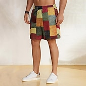 cheap Men's 3D Sweat Shorts-Men's Geometric Color Block Patchwork Shorts Summer Shorts Casual Shorts Mid Waist Fashion Streetwear Designer Casual Daily Holiday Drawstring Pocket Elastic Waist Designer Clothing Apparel
