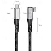 Недорогие Кабели для мобильных телефонов-1 упаковка Кабель USB 3.0 100 Вт 3,3 фута USB-C на USB-C 6 A Кабель для зарядки Быстрая зарядка Высокая скорость передачи данных нейлон плетеный Прямой угол Прочный Назначение Macbook iPad Samsung