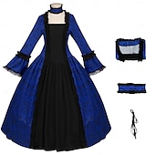 cheap Dresses-Rococo 18th Century Cocktail Dress Dress Cosplay Costume Lady Geometric Ball Gown Fancy Dress Women&#039;s Royal Halloween Carnival Masquerade Party / Evening Prom Carnival of Venice Adults&#039; Dress All