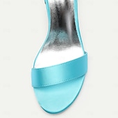 economico Formale-scarpe da sposa con tacco a blocco in raso viola da donna - eleganti sandali da sposa aperti con cinturino alla caviglia per eventi formali e feste