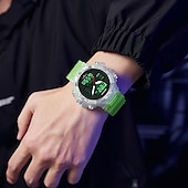 abordables Relojes digitales-Reloj digital SANDA para hombres deporte al aire libre moda reloj de pulsera cronómetro luminiscente reloj despertador cuenta regresiva reloj de TPU