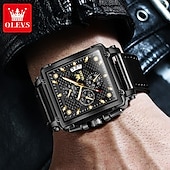 economico Orologi al quarzo-Orologio al quarzo OLEVS da uomo creativo sportivo outdoor moda luminoso calendario cronografo impermeabile in pelle