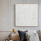 abordables Peintures Abstraites-peint à la main 3d texturé blanc peinture abstraite sur toile 3d texturé art mural boho moderne toile art salon décor pattle couteau peinture à l&#039;huile décor à la maison hôtel pièce d&#039;art