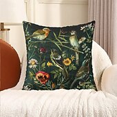 baratos estilo animal-Capa de almofada decorativa com flores vintage, 2 peças, capa de almofada quadrada macia para quarto, sala de estar, sofá, cadeira