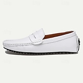 economico Semi-formale-Per uomo Mocassini e Slip-Ons Mocassini comodi Penny Loafers Di pelle Comodo Antiscivolo Mocassino Argento Nero Bianco