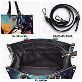 billiga Hand- och toteväskor-Dam Handväska Crossbody-väska Axelväska Boston väska PU läder Handla Dagligen Helgdag Tryck Stor kapacitet Multi Carry Fjäril Blommor Ljusröd Blå