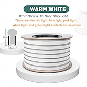 economico Strisce luminose COB-5m 10m 15m Luci al neon 600-3000 LED 2835 SMD Neon flessibile 8mm 1 pc Bianco caldo Bianco Rosso Strisce LED All&#039;aperto Impermeabile Vacanze 220-240 V