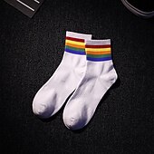 economico calzini da uomo-Per uomo 3 pezzi Confezioni multiple Calzini Squadra di calcio Calzini da corsa Calzini casual Bianco + Bianco + Nero Nero Colore Arcobaleno Sportivo Giornaliero Da mare Di base Medio spessore