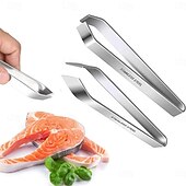 abordables Utensilios de cocina y gadgets-Pinzas de hueso de pescado para cocina, pinzas de acero inoxidable, extractor de clip, abrazadera para arrancar huesos de pescado, accesorios de cocina