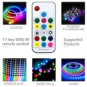 abordables Lampes néon led-Lumière néon RVB étanche ws2811 barre lumineuse LED néon 2-5 m adressable RVB arc-en-ciel LED barre lumineuse pixel DC12 V avec alimentation et contrôleur RF 17 touches applicable à l&#039;éclairage de