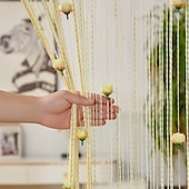 cheap Macrame &amp; String Curtains-Rose Thread Door Curtain, 39x79 Inch Rose Thread Door Curtain, Privacy Door Frame Tassel Rose Thread Door Curtain For Home Decor Door Windows Valentine&#039;s Day
