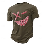 baratos Camiseta gráfica masculina-Homens Letra Corrida de cavalo Camiseta T-shirt 100% Algodão Manga Curta Gráfico Camisa Preto Verde Tropa Azul Escuro Camiseta confortável Rua Esportes Roupas de estilistas