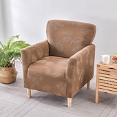 billige Lenestoldeksel og armløst stolomslag-lenestoltrekk badekar stol slipcover t-formet jacquard til stue soverom kontor elastisk enkelt sofatrekk hjem bardisk