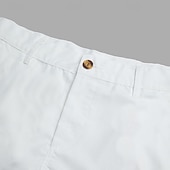 economico Classico-Per uomo Shorts Shorts di Lino Pantaloncini Estivi Tasca Frontale Tinta unica Comodità Traspirante Corto Casuale Quotidiano Vacanza Moda Nero Bianco Inelastico