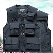 preiswerte Westen-Herren Anglerweste Weste für Wanderer Ärmellos Oberbekleidung Außen Wasserdicht Atmungsaktiv Schnelltrocknend Tasche Polyester Dunkelgrau Schwarz Armeegrün Camping / Wandern / Höhlenforschung