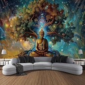 ieftine tapiserie boho-Boho Buddha arborele vieții tapiserie agățată artă de perete sacru tapiserie mare murală decor fotografie fundal pătură perdea acasă dormitor living decor
