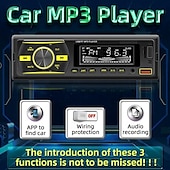 お買い得  車用Bluetoothキット/ハンズフリー-カーシステム シングル MP3 プレーヤー 内蔵 USB 1.5A 充電カード リーダー AUX FM ラジオ 音声アシスタント オートステレオ