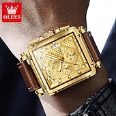 economico Orologi al quarzo-Orologio al quarzo OLEVS da uomo creativo sportivo outdoor moda luminoso calendario cronografo impermeabile in pelle