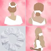 abordables Artículos antiestrés-Juego de 10 diademas blancas utilizadas para teñir corbatas, suministros para fiestas, estabilizador elástico de cola de caballo de algodón blanco para diademas de mujer